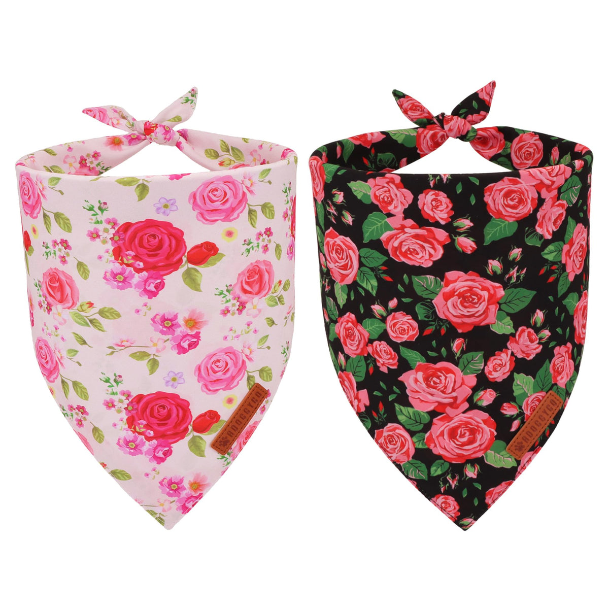 ADOGGYGO Pink Floral Dog Bandanas Girl, Cute Daisy Bandana, X-Large