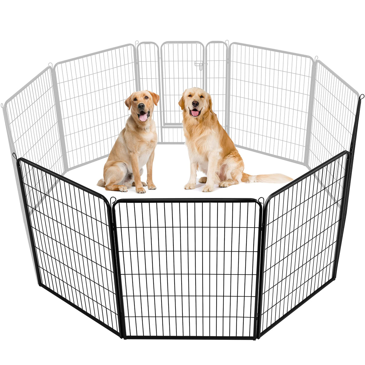 Yaheetech Dog Playpen 32in 6 Panels Pet Fence for Indoor Yard RV Camping
