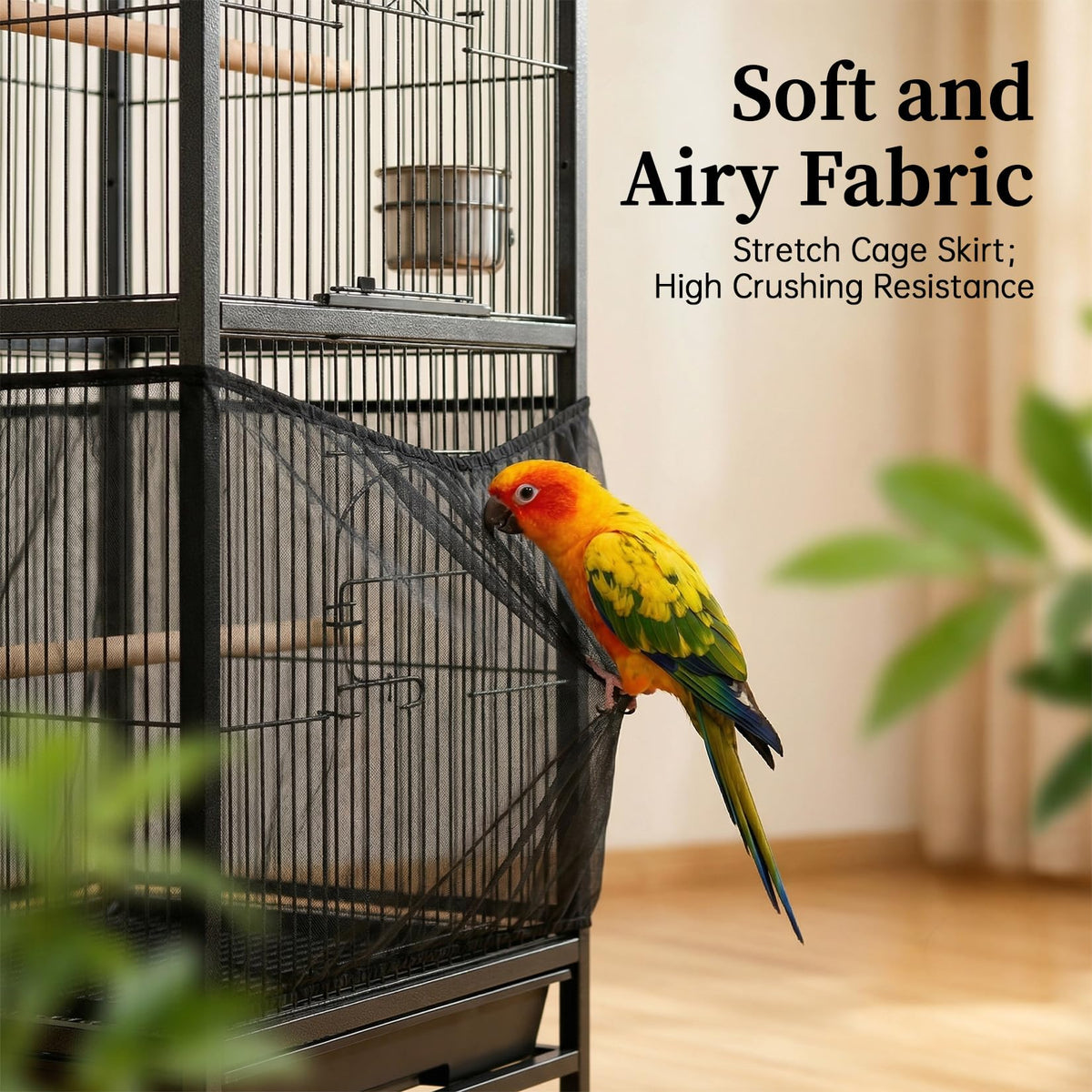 RAINFLOW 2 Pack Bird Cage Seed Catcher - Adjustable Bird Cage Skirt