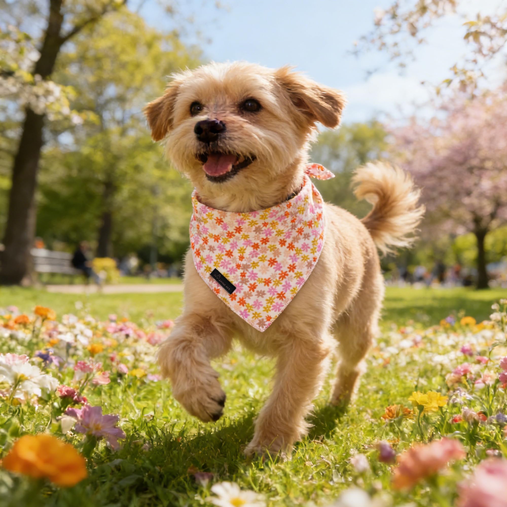 ARING PET Floral Dog Bandana, Spring Summer Daisy Flower Girl Pet Bandana Scarf Triangle Bibs for Puppy Small Medium Large Dogs-S