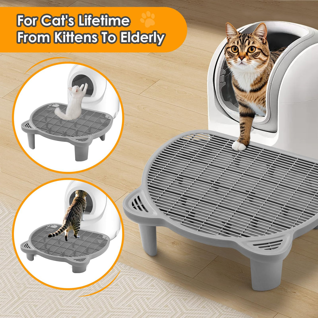 Litter Catching Step for Cat Litter Box, Litter Trap Stool for Automatic Litter Box Self Cleaning, Litter Collection Stairs, Litter Catcher Ramp for Old Geriatric Senior Cat or Kitten