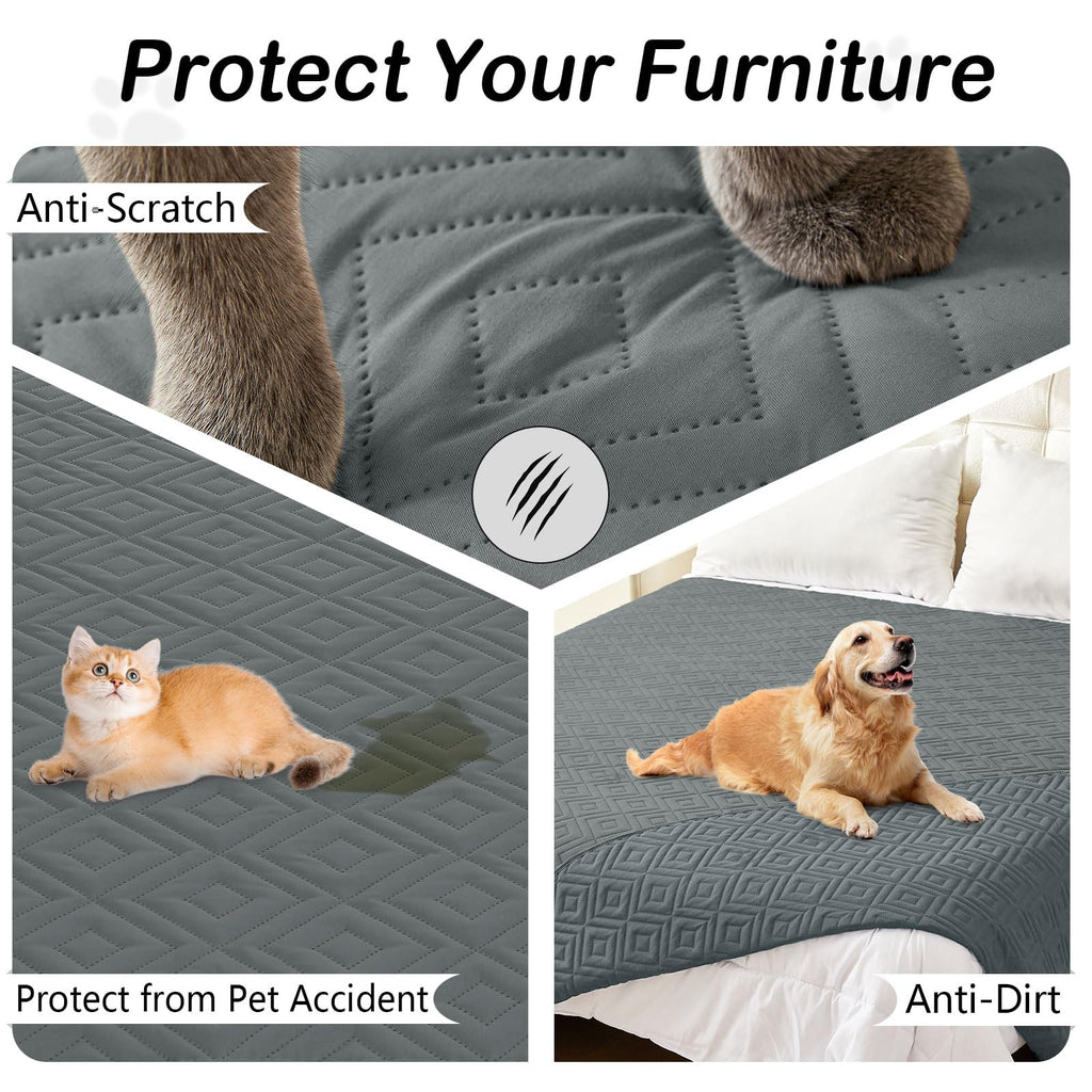 hyha Waterproof Reversible Dog Blanket, Pet Blanket for Sofa Couch