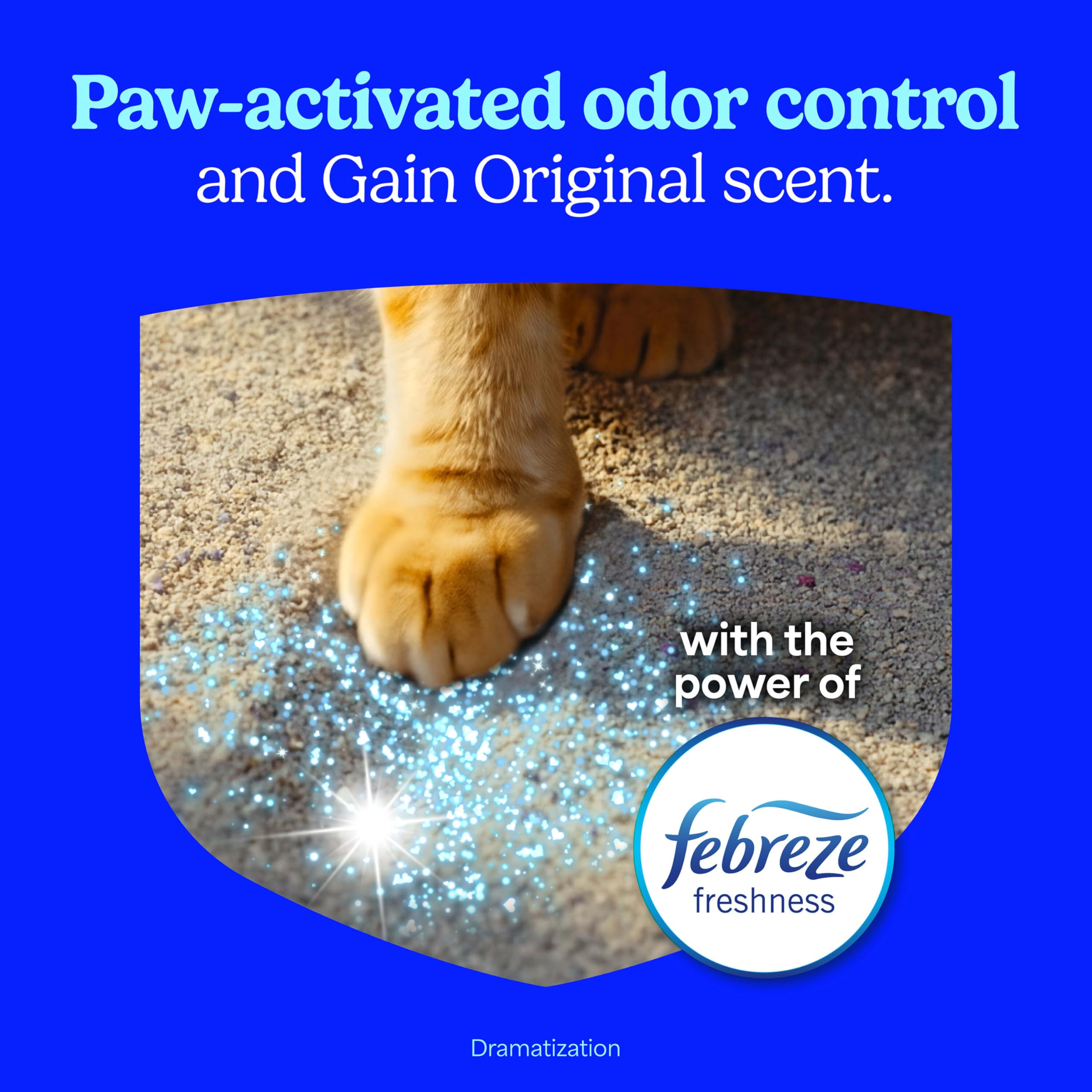 Fresh Step Odor Shield Multi Cat Clumping Cat Litter With Febreze Freshness in Gain Scent, Low Dust, Odor Control with Ammonia Block Tech, Compatible in Automatic Litter Boxes, 14 lb.