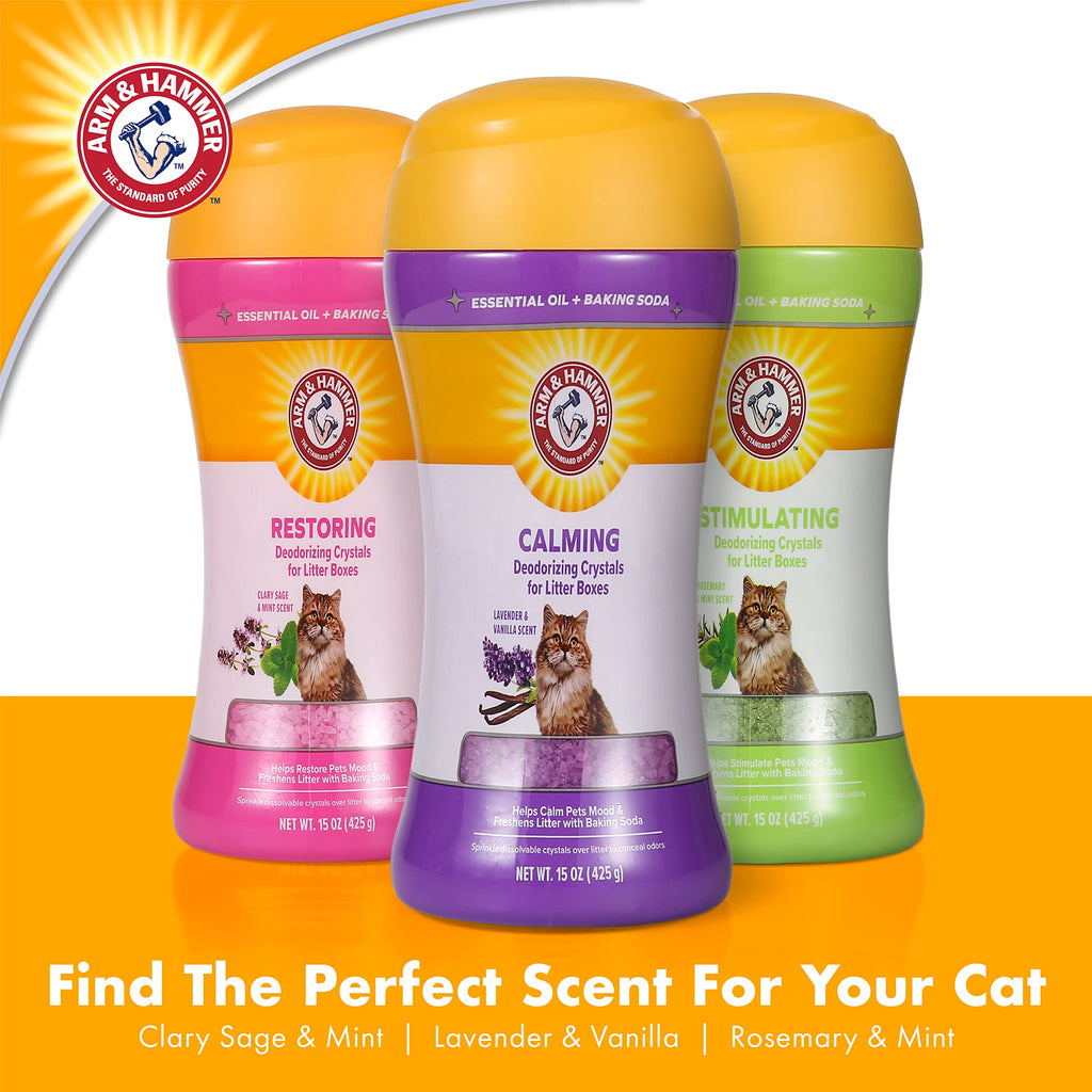 Arm & Hammer Cat Litter Deodorizing Crystals, Lavender and Vanilla, 15 Oz