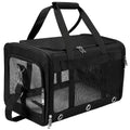 Soft Sided Cat/Dog Carrier,Collapsible Pets Travel Carriers for Pet/Puppy with Shoulder Strap & Removable Mat,Mesh Top Load Small Dogs/Cats Carry Bag Up to 17 Lbs TSA Airline Approved（Black,M）