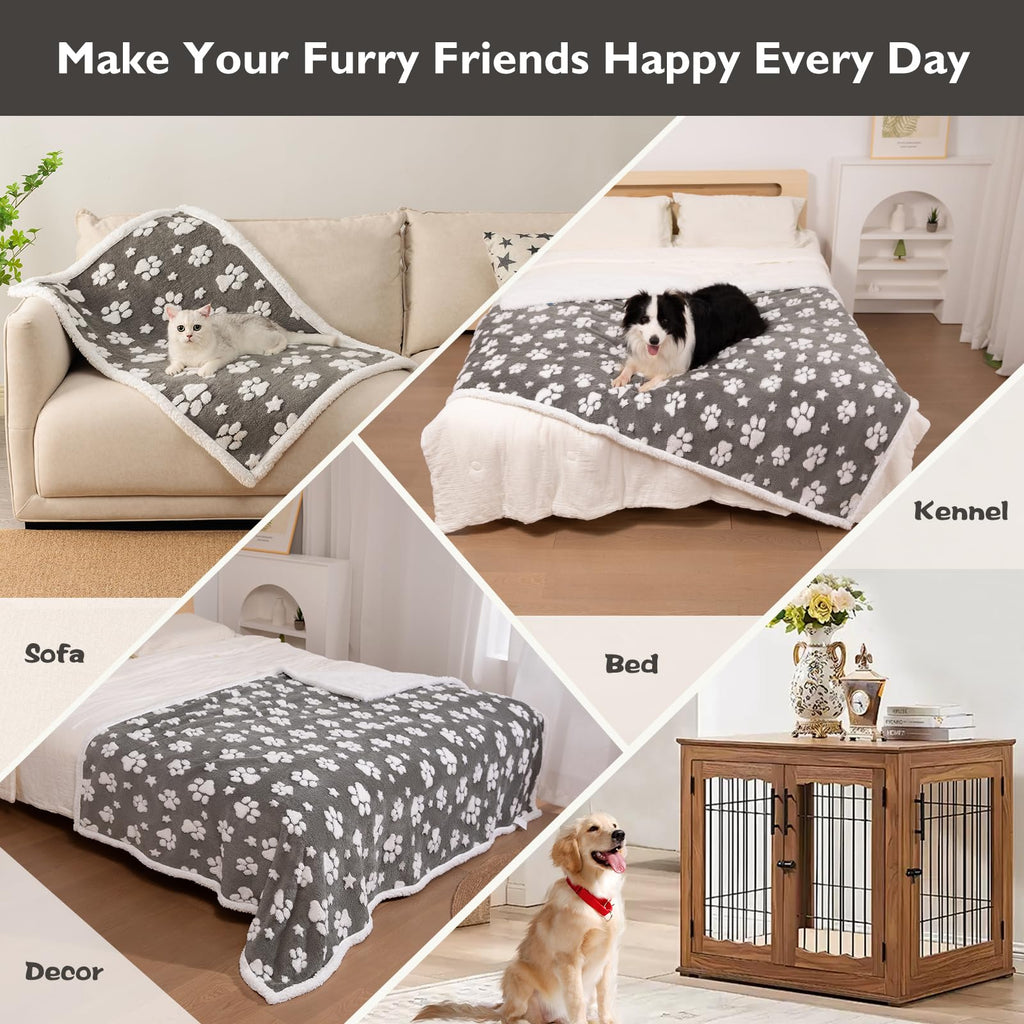 Yaning Cute Waterproof Blanket for Dog Puppy Cat, 30"x40", Grey