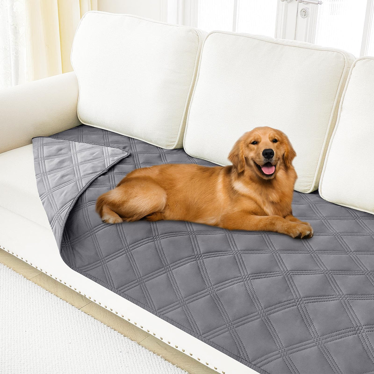 Smiry Waterproof Dog Bed Cover, Reversible Pet Blanket for Sofa Couch