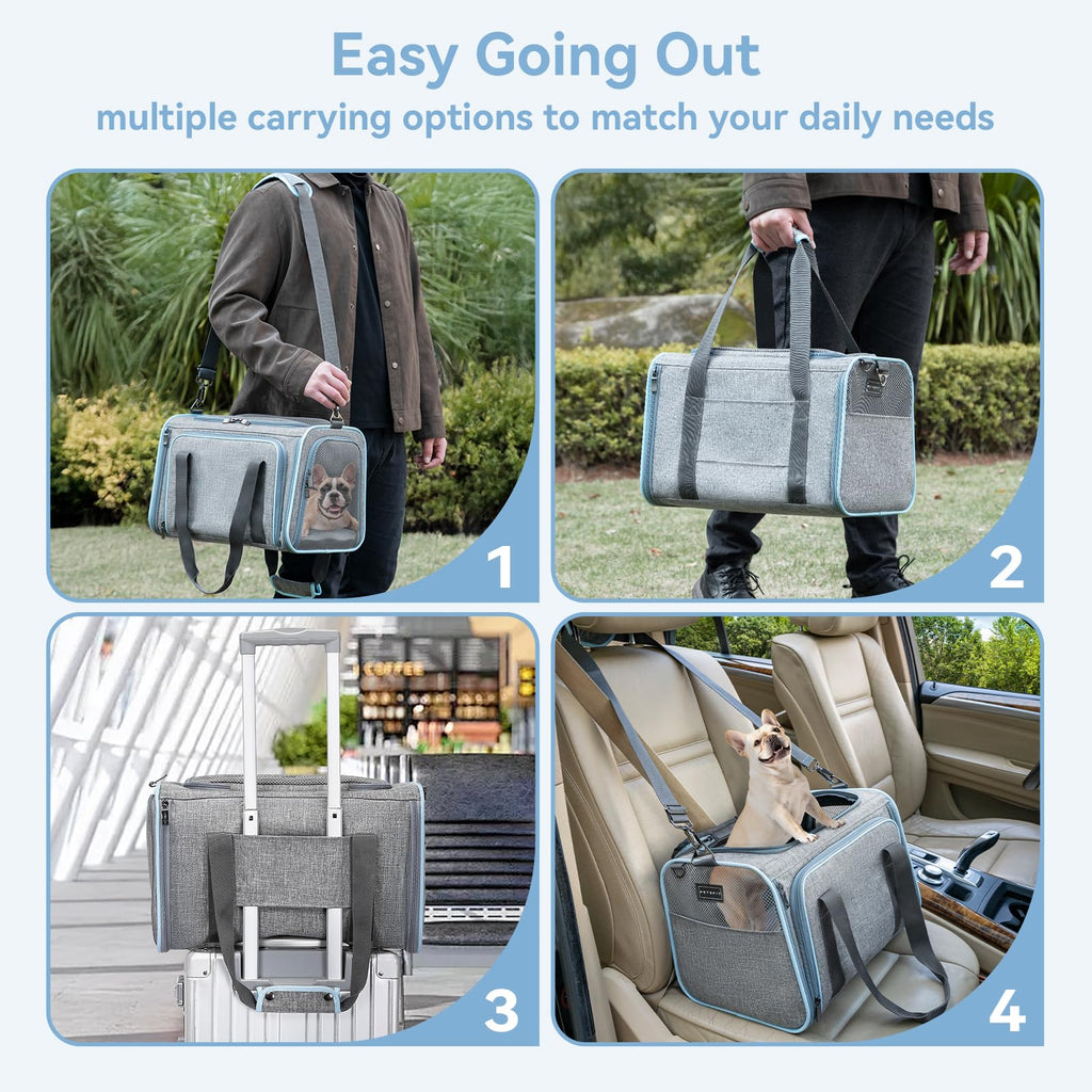Petsfit Large Expandable Cat Carrier for Travel, Up to 18 lb