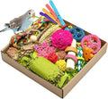 LOPERDEVE Natural Bird Toy Foraging Parrot Shredding Toys Box Conure Chewing Toys for Cockatiel Lovebird Parakeet Budgie Small-Medium Birds (Colorful)