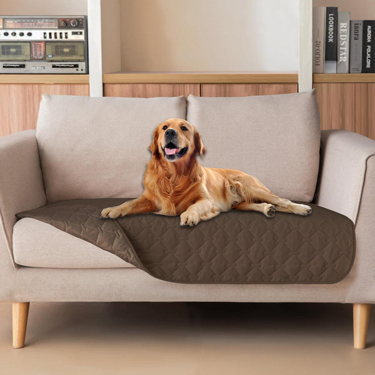 gogobunny Waterproof Loveseat Cover, Reversible Dog Cat Blanket for Couch