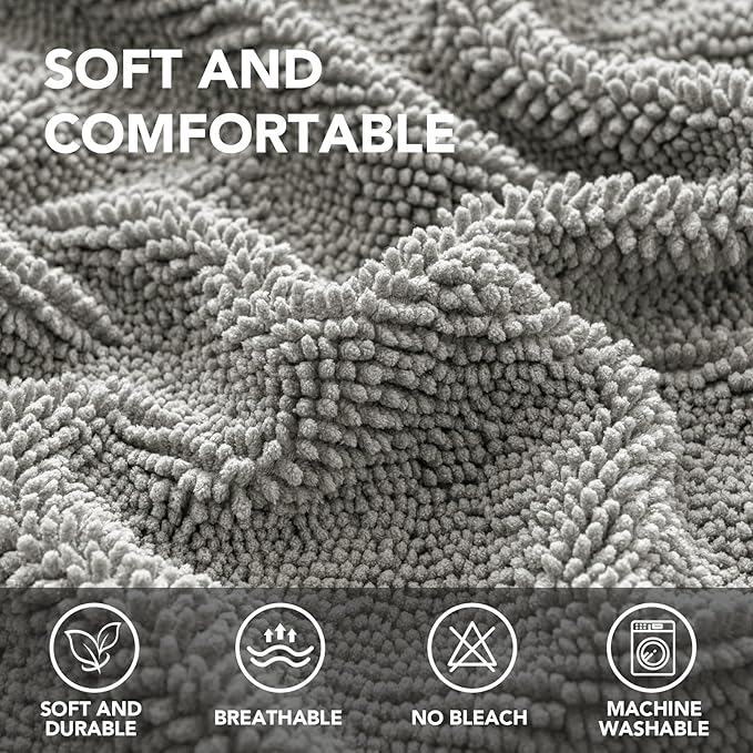 H.VERSAILTEX Non Slip Pet Couch Cover Chenille Dog Bed Protector Thick Soft Sofa Slipcover Pet Friendly Washable Couch Cushion Covers for Pets (40" x 50", Dove)