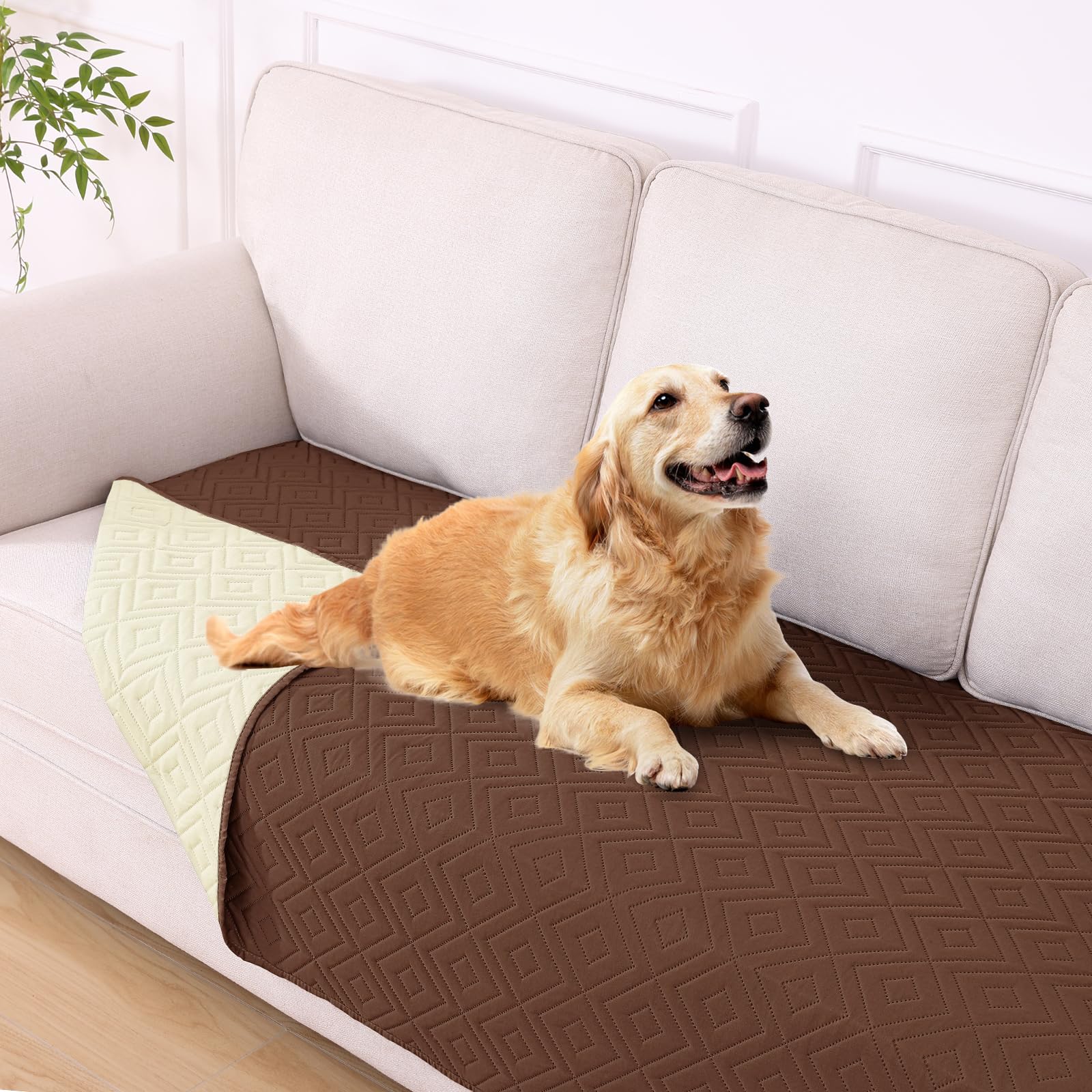 hyha Waterproof Reversible Dog Blanket, Pet Blanket for Sofa Couch