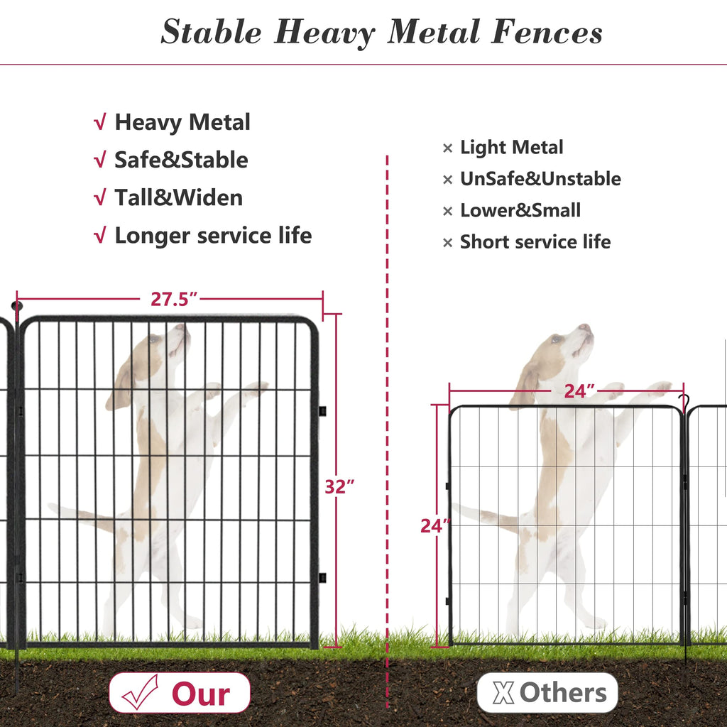 Jhsomdr Dog Playpen 32 inch 30 Panels Indoor Outdoor Dog Pen for Medium/Small Dogs Heavy Duty Metal Dog Fence Outdoor for Yard, Puppy Playpen with Door Portable Pet Fence for RV Camping Yard