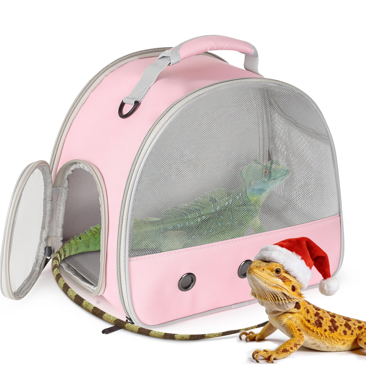 Guinea Pig Carrier,Guinea Pig Carrier for 2,Ventilation Carrier for Bearded Dragon,Reptile Travel Carrier for Lizards Sugar Glider Hedgehog Rat Parrot Birds,Airline Approved Green