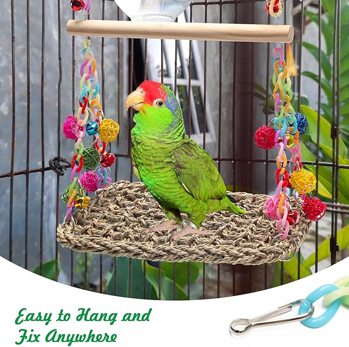 Bird Swing Toys Coolrunner Bird Hammock Bed Hanging Swing Nest Cotton