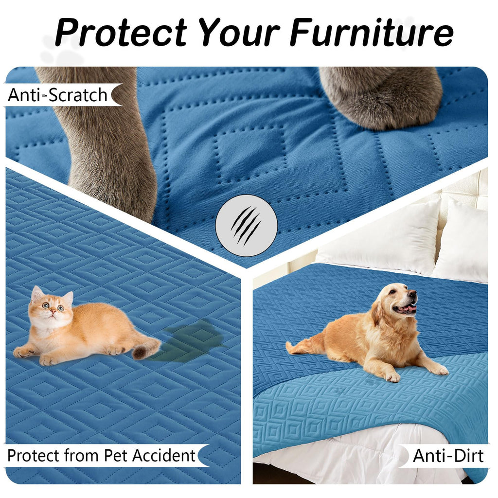 hyha Waterproof Reversible Dog Blanket, Pet Blanket for Sofa Couch