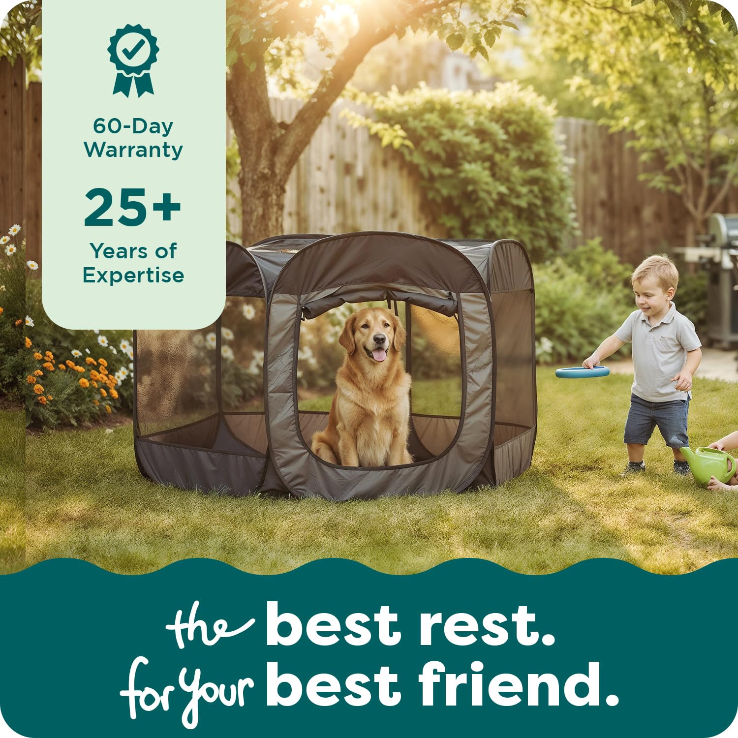 FurHaven Soft-Sided Dog & Cat Playpen, Portable Foldable Indoor & Outdoor Pet Playpen with Mesh Windows & Zippered Door, Sailor Blue, Extra Large