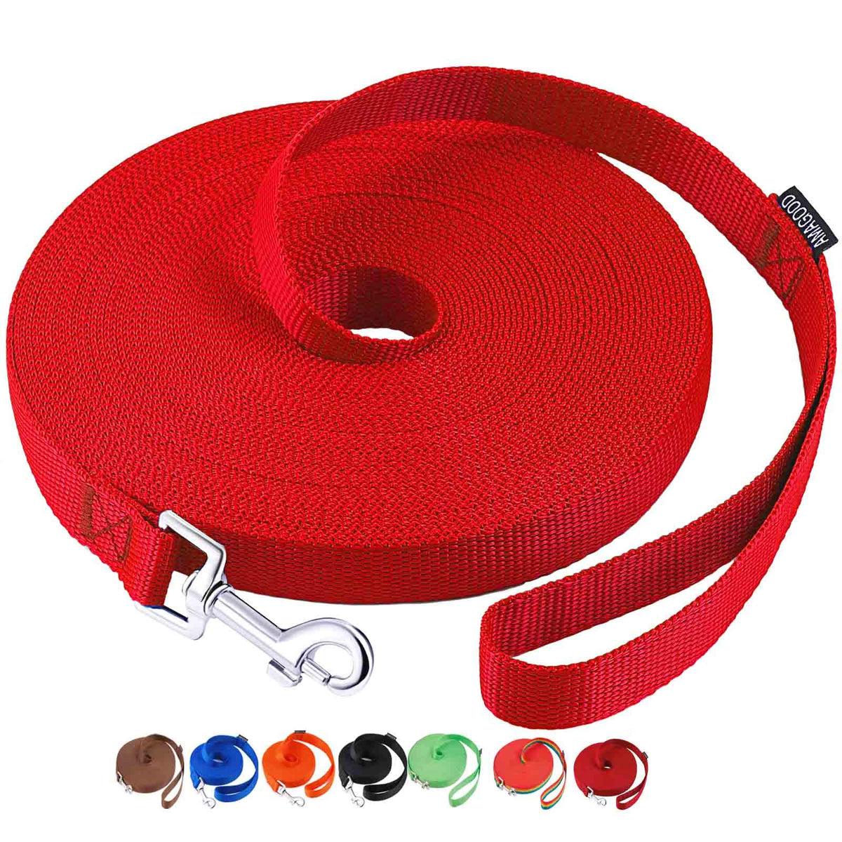 AmaGood Dog Leashes for Small Medium Large Dogs,15 ft 20 ft 30 ft 50 ft Long Dog Leashes for Dog Training,Tie Out,Play,Safety,Camping (20 feet, Black)