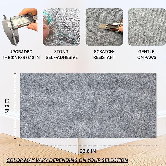 Cat Scratch Mat (Blue, 10 Pack), 23.6’’ x 11.8’’ Cat Wall Corner Scratcher, Versatile Self-Adhesive Replacement Easy Use for Cat Trees, Wall Furniture, Scratching Posts, and Couch Protection