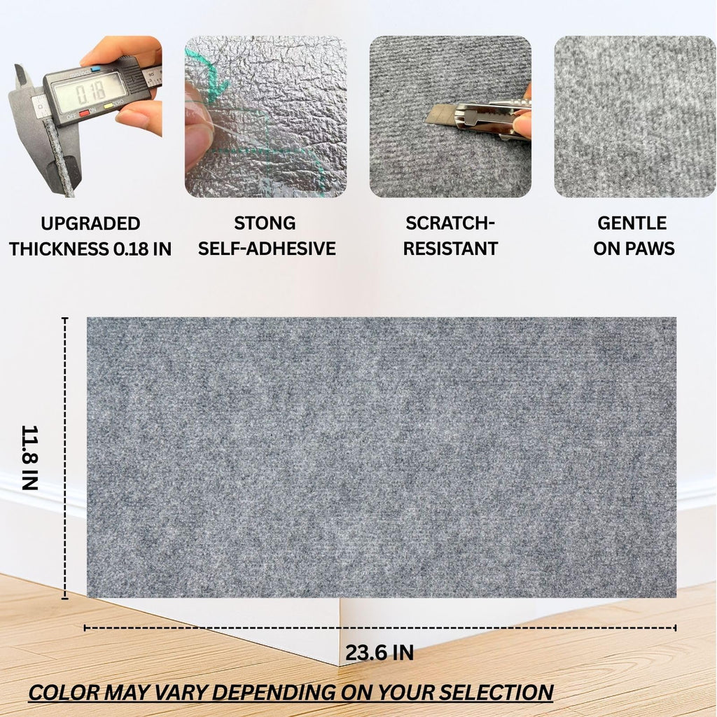Cat Scratch Mat (3 Pack), 23.6’’ x 11.8’’ Cat Wall Corner Scratcher, Versatile Self-Adhesive Replacement Easy Use for Cat Trees Wall Furniture, Scratching Posts, and Couch Protection (Beige)