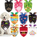 Weewooday 9 Pcs Holiday Dog Bandanas Adjustable Washable Pet Scarves