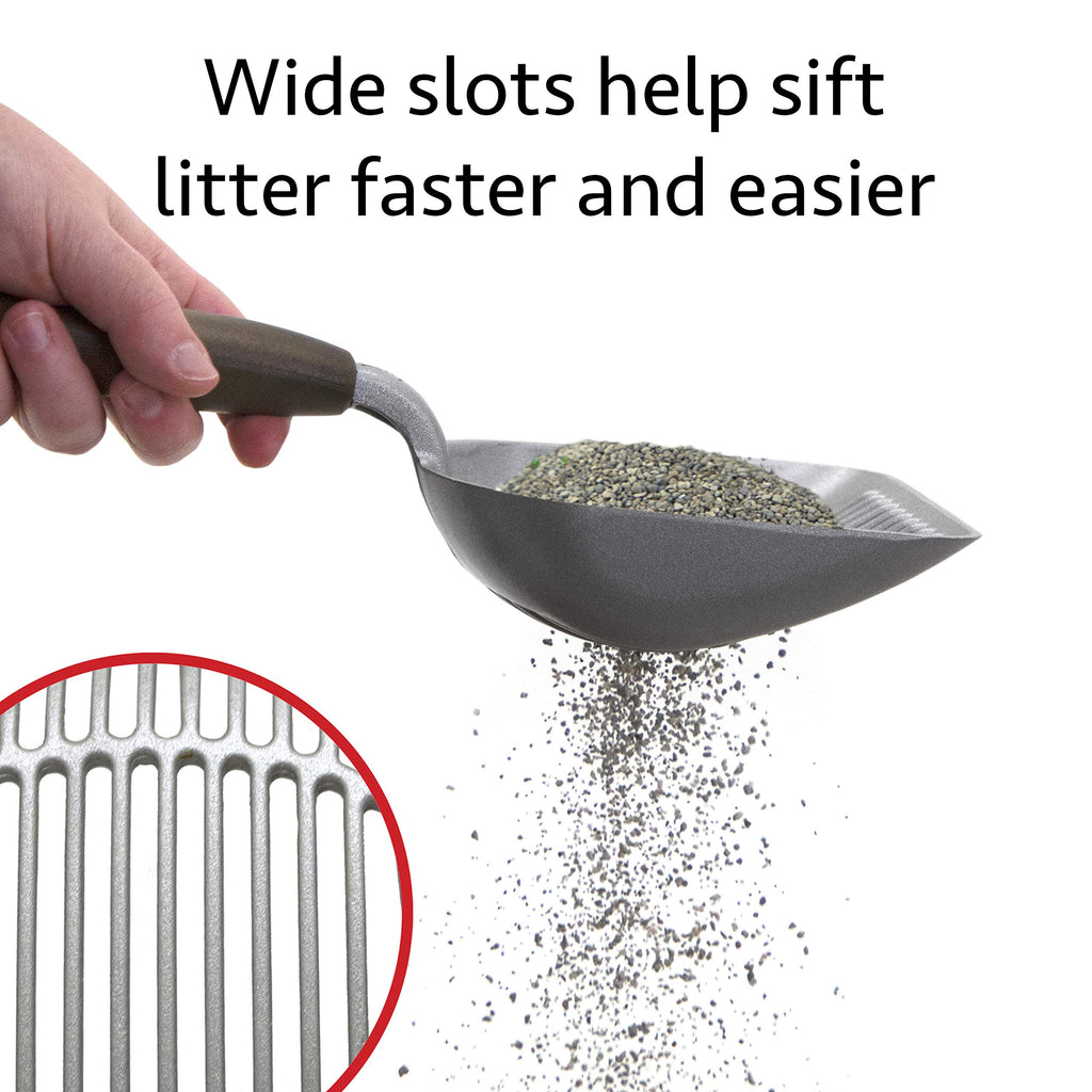 Kitty City Metal Cat Litter Scoop – Durable Non-Stick Aluminum Cat Scoop with Ergonomic Handle, Wide Slotted Design for Easy Cleaning, Reusable & Long-Lasting