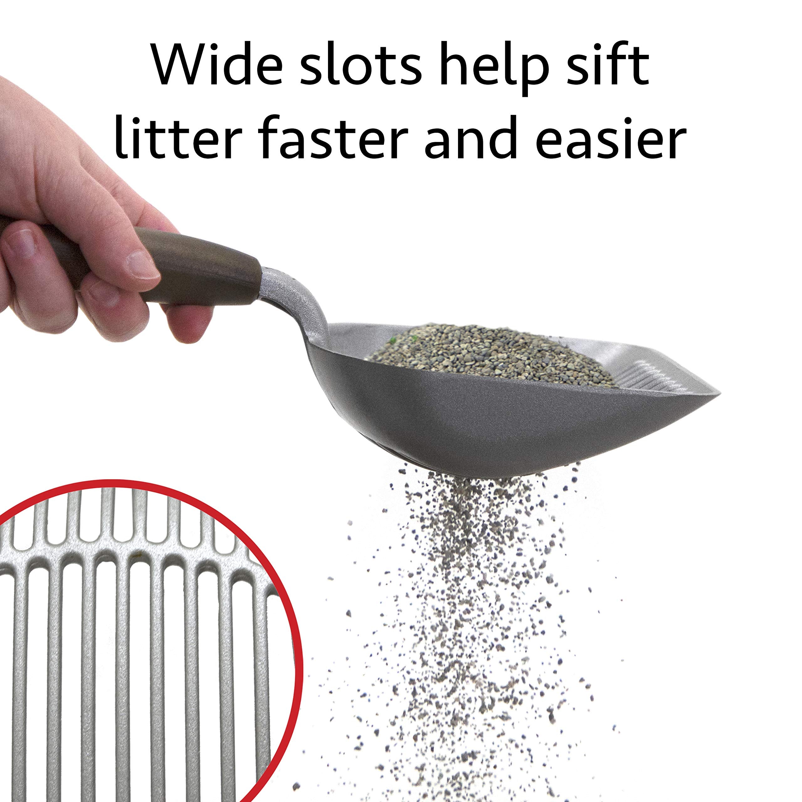 Kitty City Metal Cat Litter Scoop – Durable Non-Stick Aluminum Cat Scoop with Ergonomic Handle, Wide Slotted Design for Easy Cleaning, Reusable & Long-Lasting