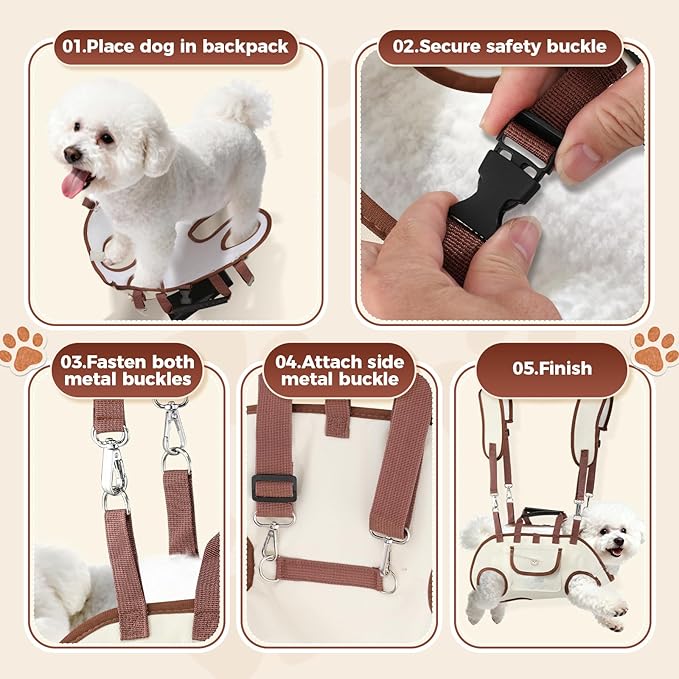 Hands Free Dog Backpack Carrier for Small Dogs Shoulder Sling Backpack