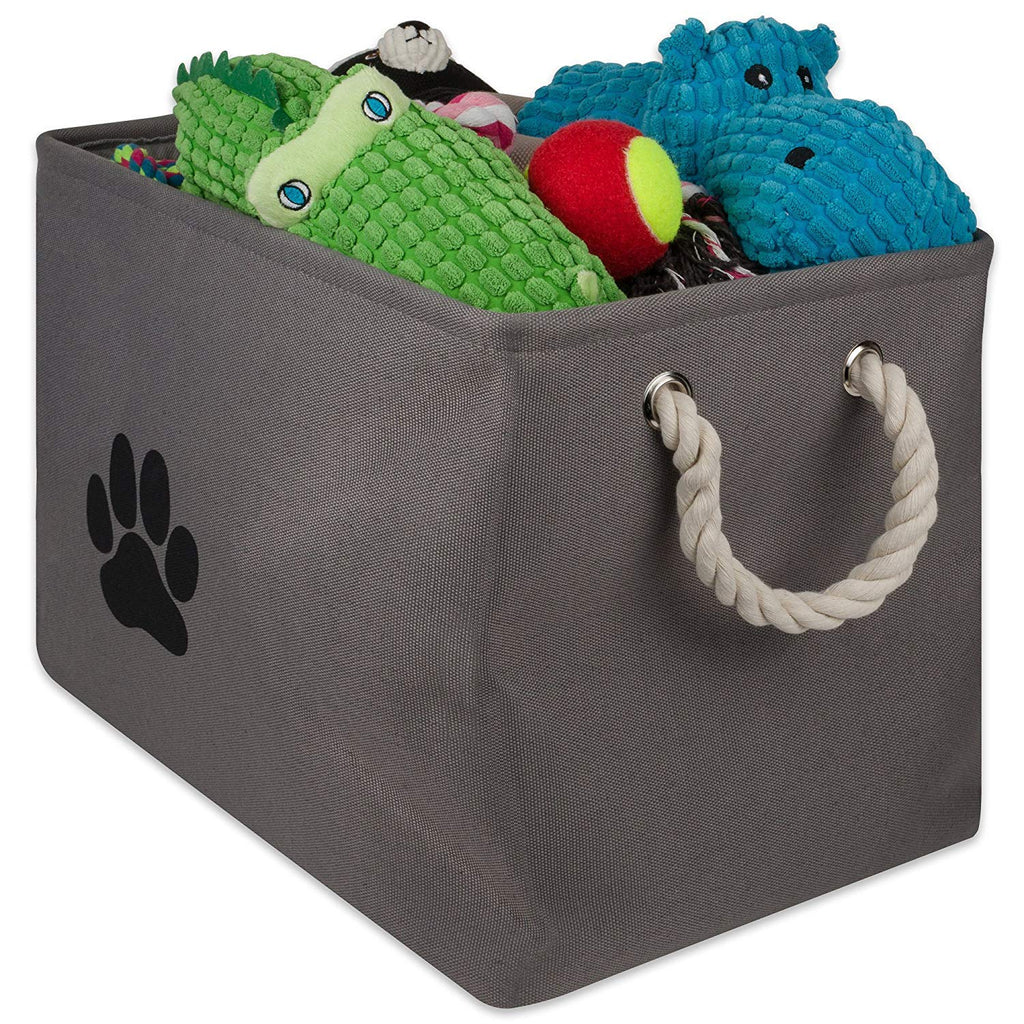 Bone Dry Pet Storage Collection Collapsible Bin, Small Rectangle, Gray