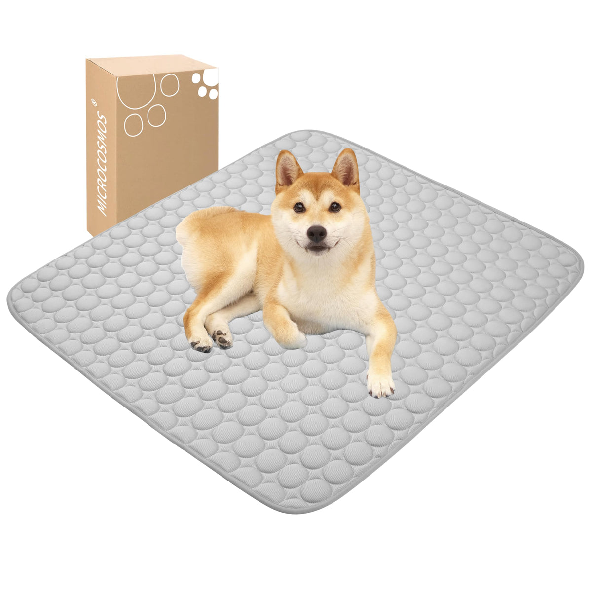 MICROCOSMOS Summer Cooling Mat & Sleeping Pad- Water Absorption Top, Easy Carry, EZ Clean, Materials Safe. Keep Cooling for Pets, Kids and Adults.(Navy Blue, 40" x 28")