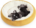 Love's cabin Round Donut Cat and Dog Cushion Bed, 24in Pet Bed for Small or Medium Dogs, Anti-Slip & Water-Resistant Bottom, Soft Durable Fabric Pet Beds, Washable Calming Cat Bed Yellow