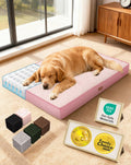 OhGeni Orthopedic Waterproof Large Dog Bed, Memory Foam, 41 inch(Pink)