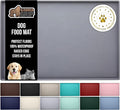 GORILLA GRIP 100% Waterproof Raised Edge BPA Free Silicone Pet Feeding Mat, Dog Cat Food Mats Contain Spills Protects Floors, Placemats for Cats and Dogs Water Bowl, Pets Accessories 32x24 Gray