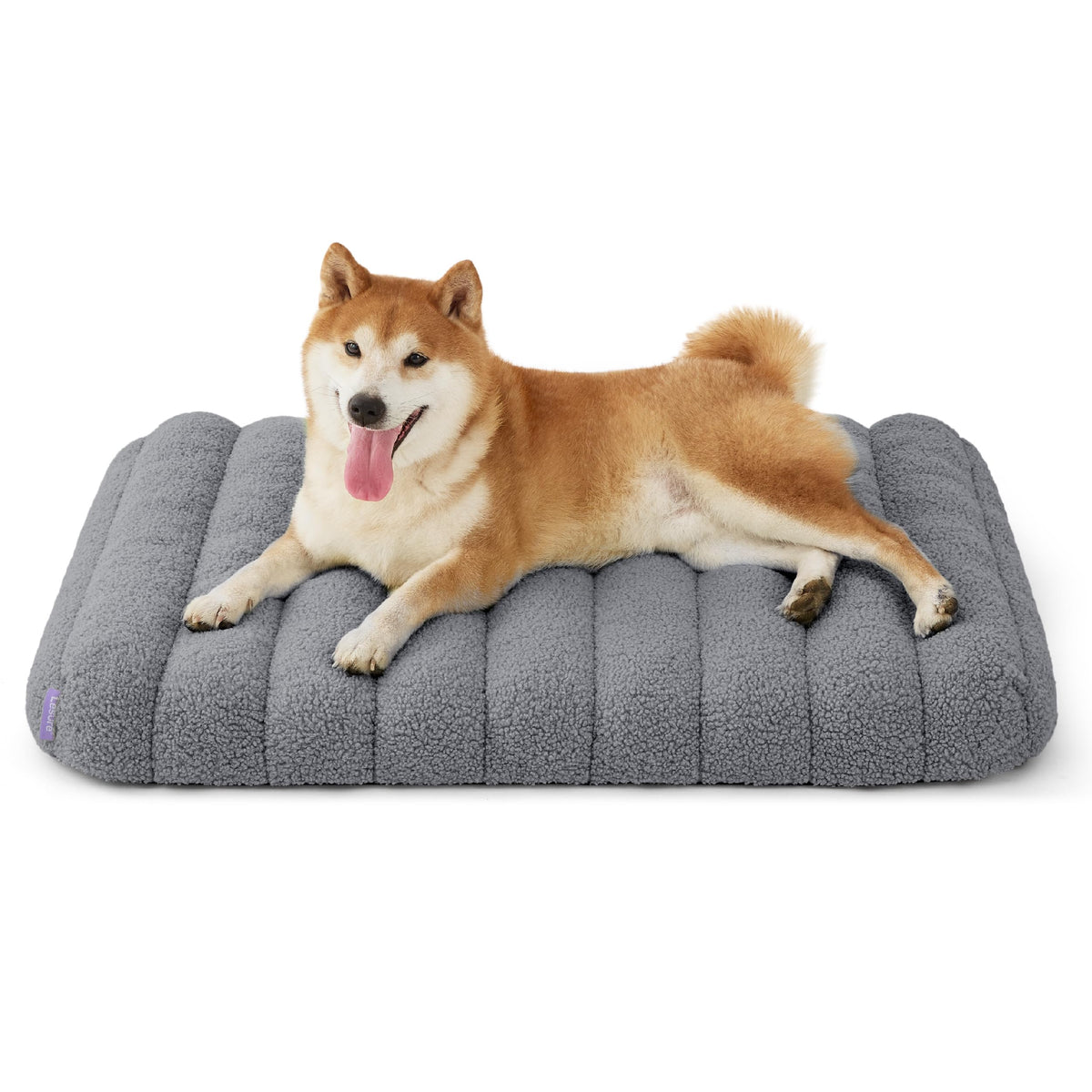 LE SURE Cute Orthopedic Dog Bed Medium Size Dog, Waterproof Chic Flat Pet Beds with Removable Washable Cover, Fuzzy Thick Egg Crate Foam Pet Mat for Indoor Use (30" x 20", Brown)