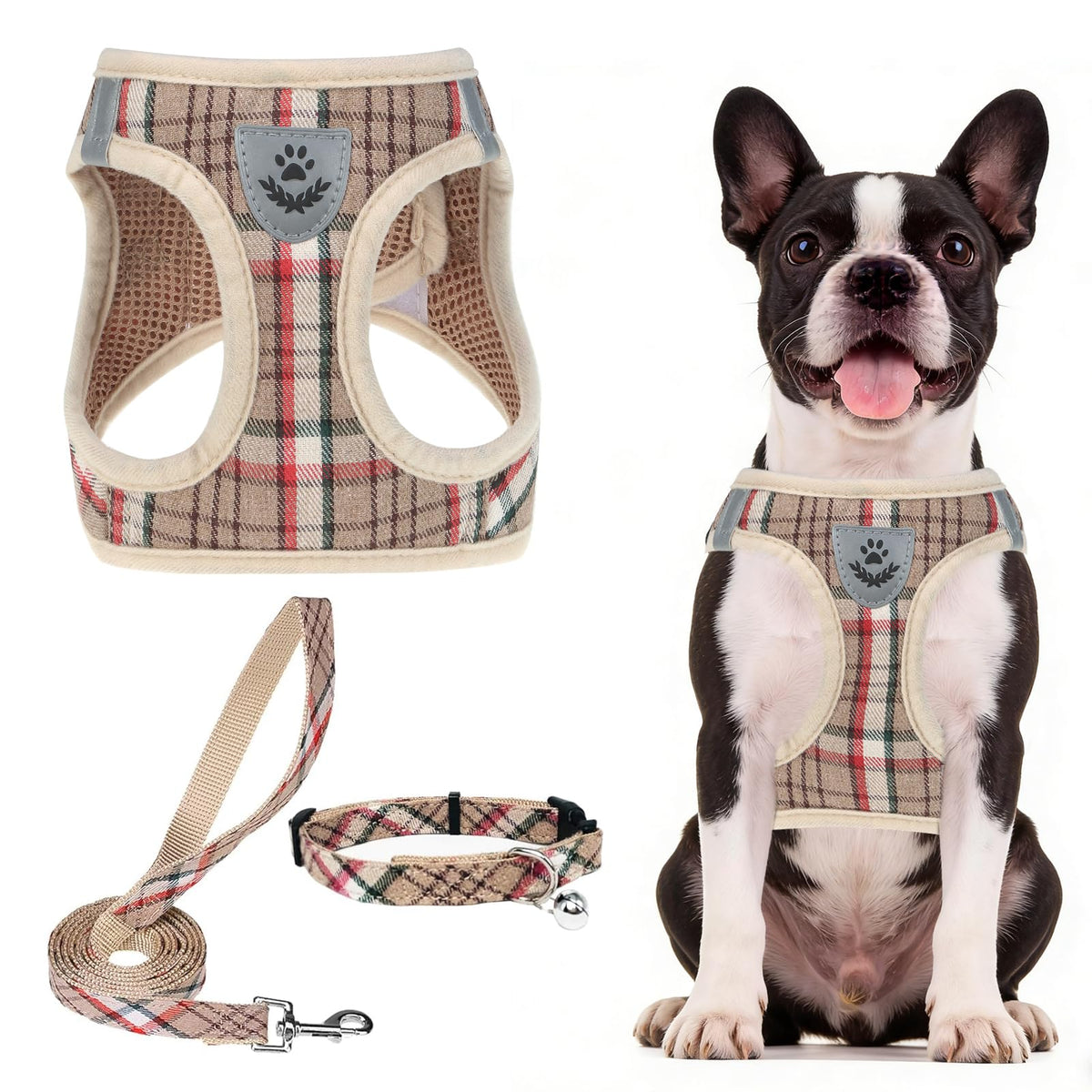 PUPTECK Dog Harness, Collar and Leash Set No Pull for Small Medium Sized