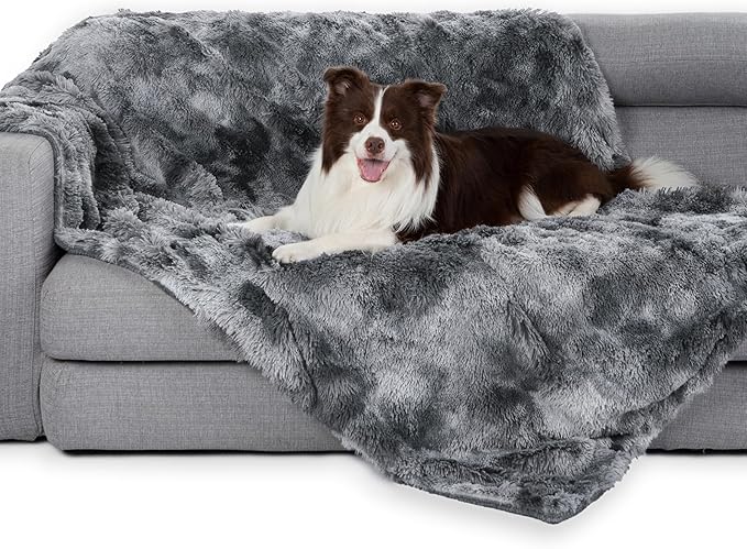 gogobunny Waterproof Dog Blanket for Couch & Furniture Protection - Super Soft Reversible Throw for Large Dogs & Cats, Calming Washable Fur & Sherpa Pet Blanket (25x35 Inch