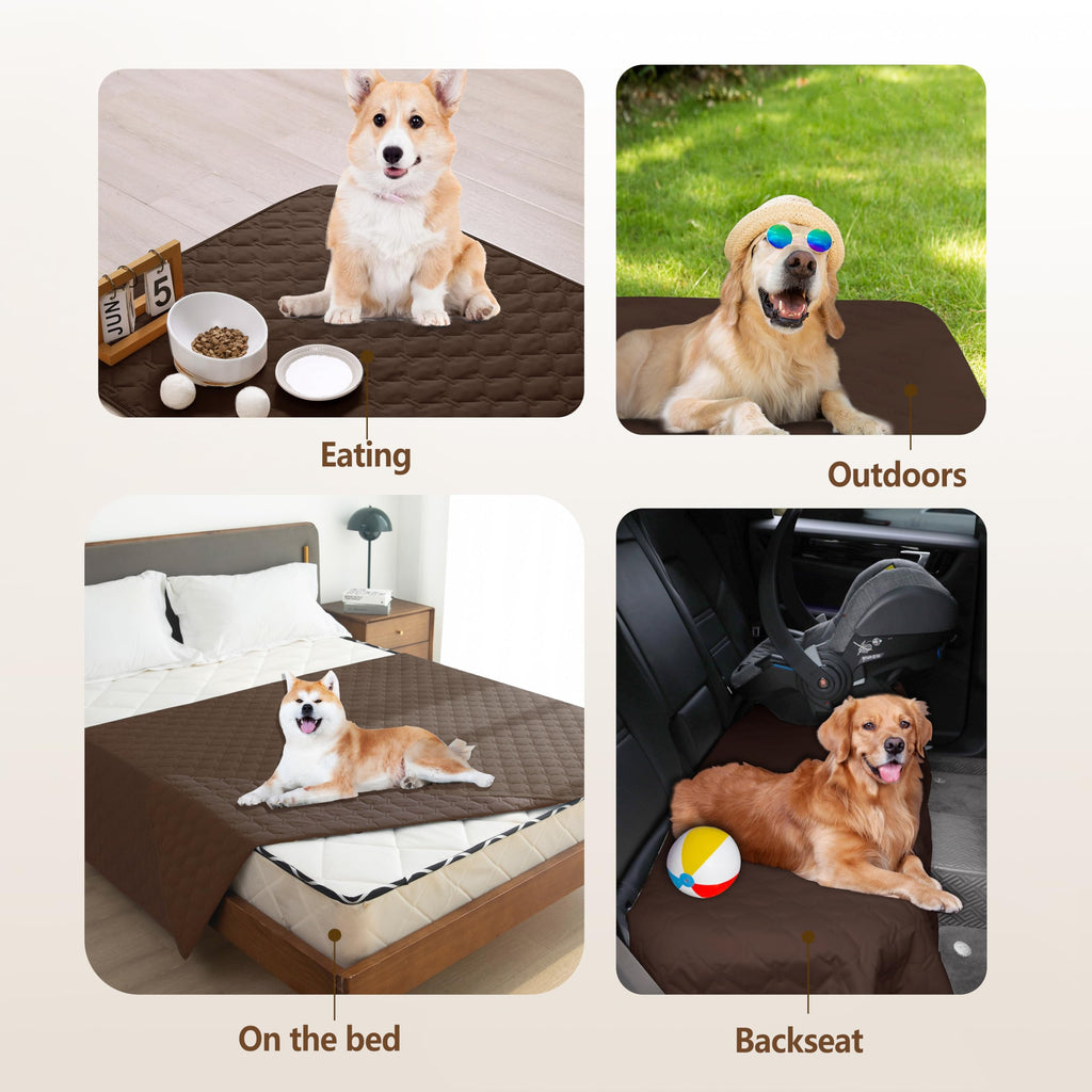 gogobunny 3X Stronger Waterproof Pet Blanket, Scratch Proof Furniture Protector for Dogs Cats, Reversible Cover 40x50 Inch, Dark Chocolate