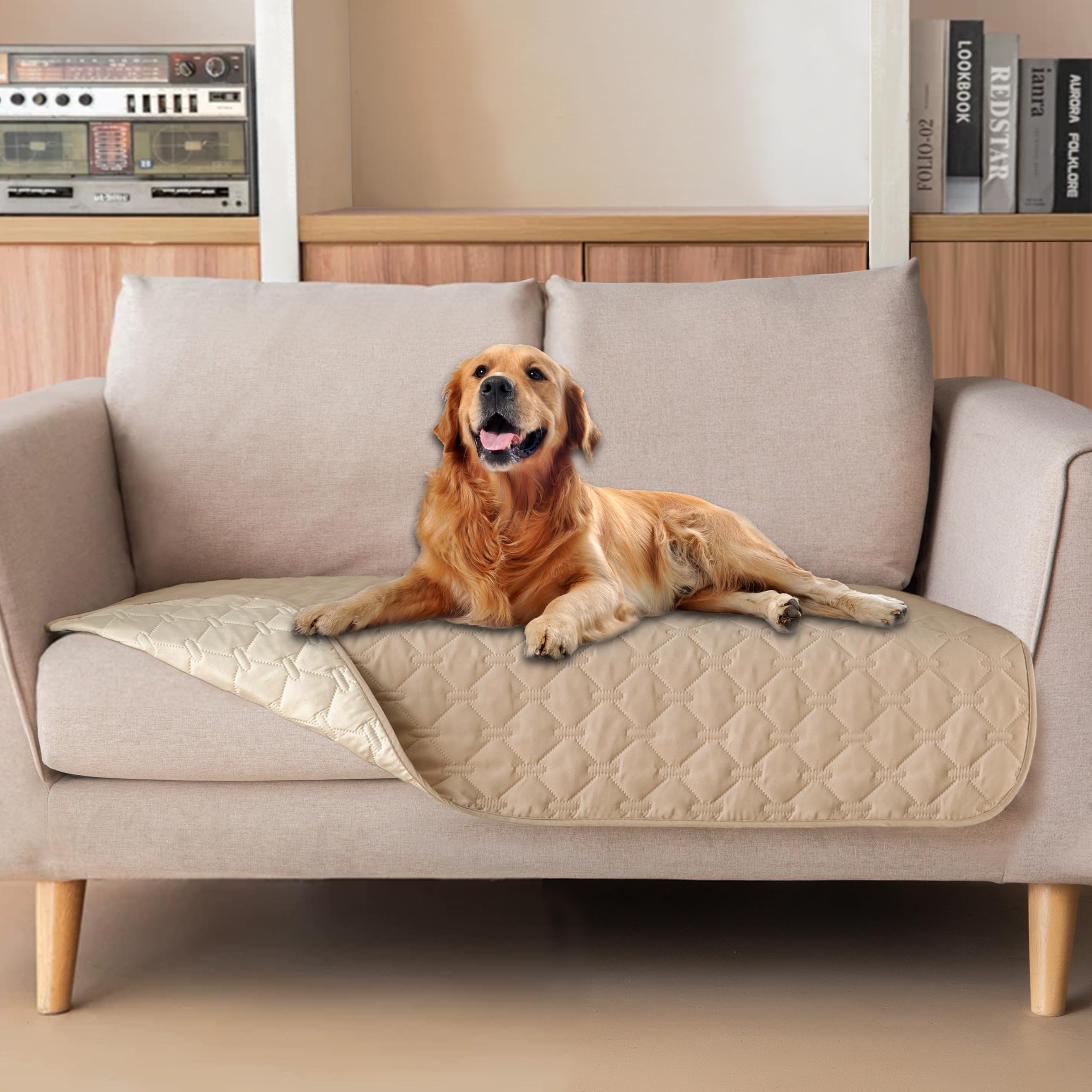 gogobunny 3X Stronger Waterproof Pet Blanket, Scratch Proof Furniture Protector for Dogs Cats, Reversible Cover 82x120 Inch — 32x53 Inch (Pack of 1)
