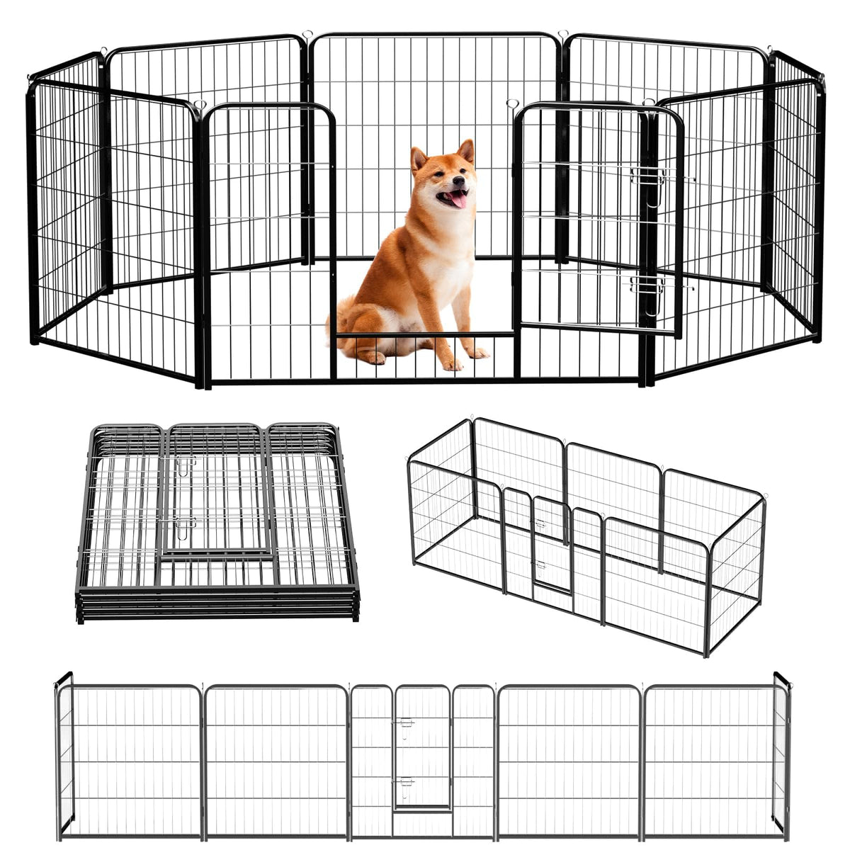 NEWBULIG Dog Playpen Indoor 40 Inch 8 Panels, Metal Outdoor Dog Fence Pen