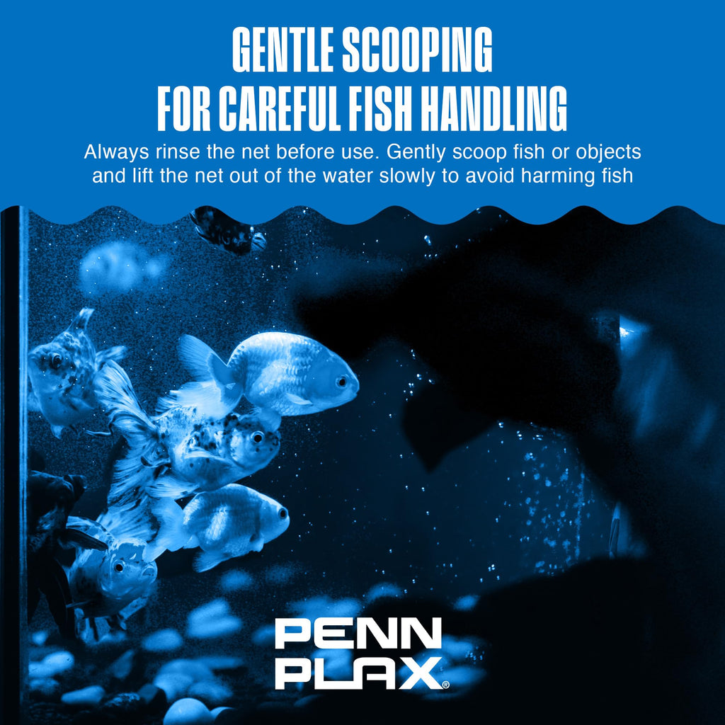 Penn-Plax Infra-Red Quick-Net Aquarium Fish Net - 8 x 6 in Fine Mesh, 10 in Vinyl-Covered Braided Handle - Small Aquarium Cleaning Tool for Gentle Fish Handling - Freshwater & Saltwater Tanks - Red