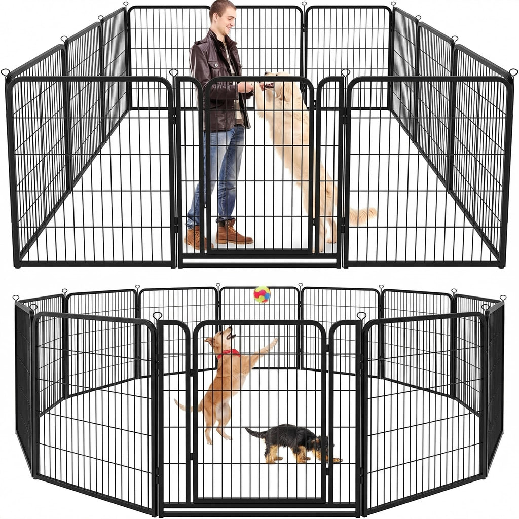 Kfvigoho Dog Playpen Outdoor Extra Wide 12 Panels Heavy Duty Dog Fence 47"