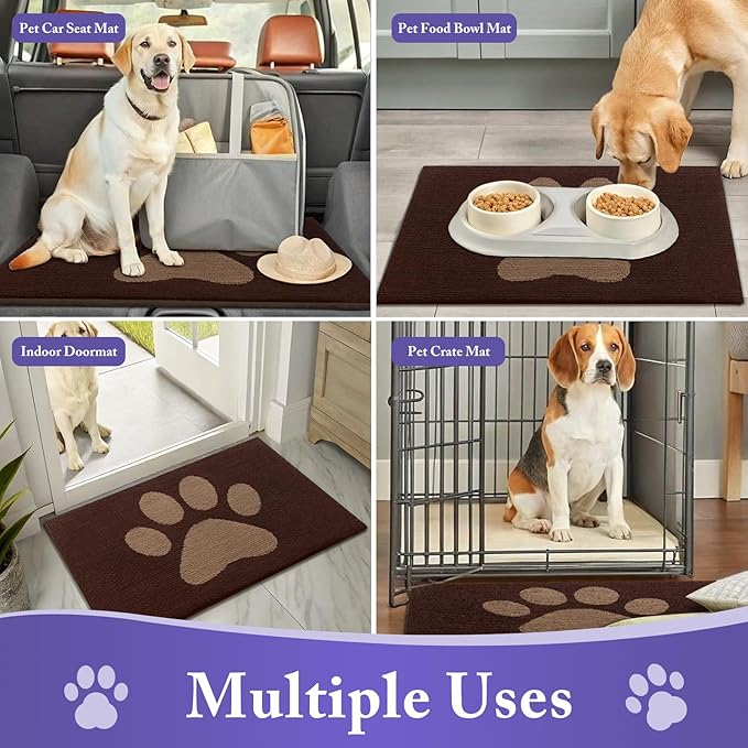 Buganda Dog Door Mat for Muddy Paws 30x20, Absorbent Doormat for Inside