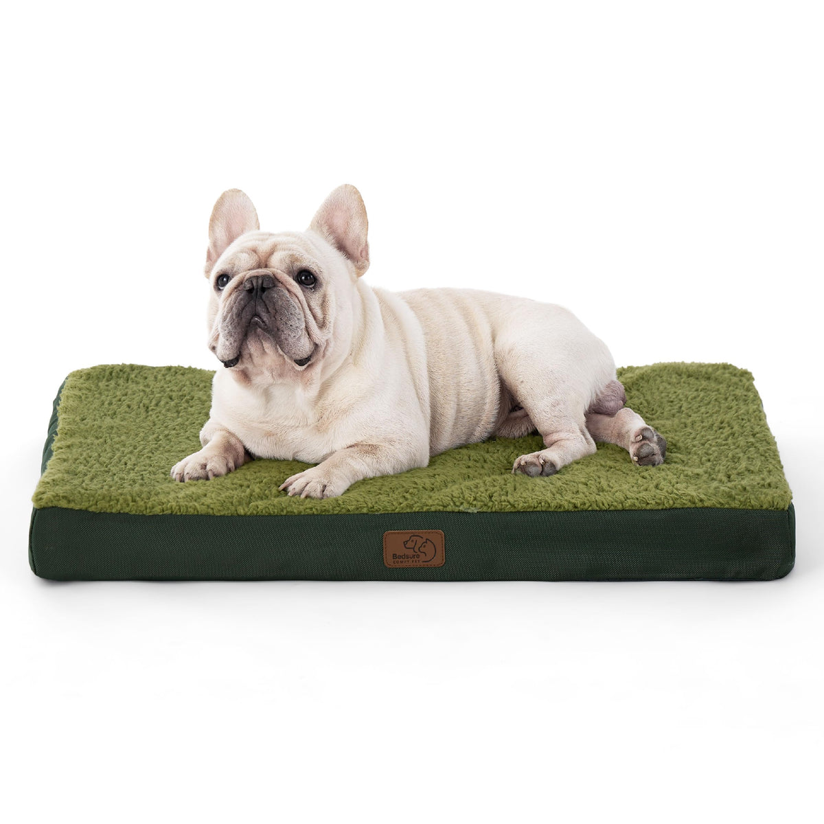 Bedsure Small Dog Bed, Cat Puppy Bed with Comfy Sherpa, 24"x16" Dark Grey