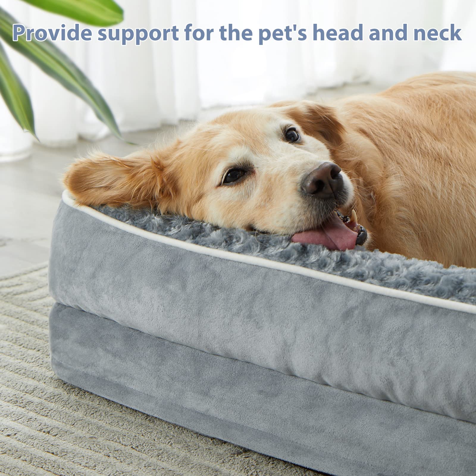 BFPETHOME Orthopedic Washable Dog Bed, Sleeping Couch for Large Senior Dogs