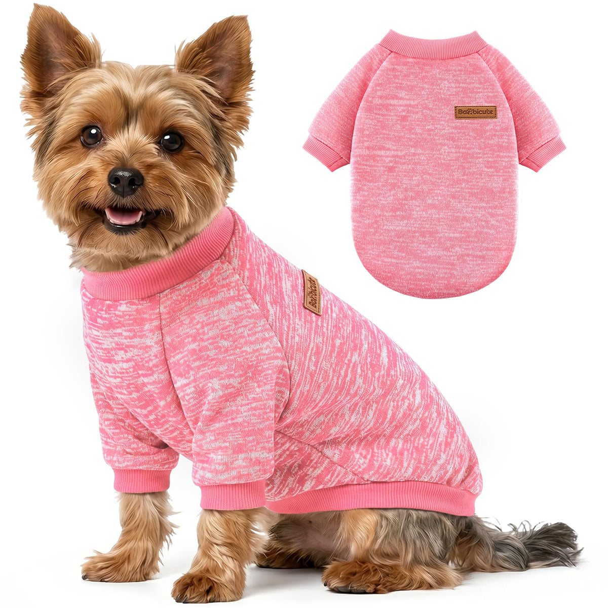 BAOBICUTE 1 Pack Dog Sweater for Small Dogs Girl Boy Winter Fleece Clothes Warm Soft Dog Sweatshirt Outfit for Dogs Cats Pet Apparel