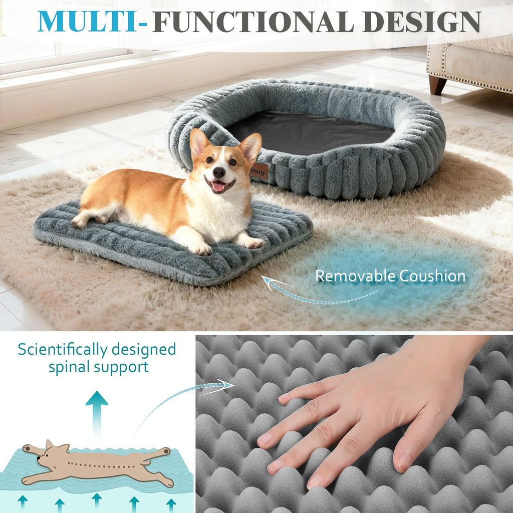 KISIMUY Orthopedic Dog Bed, Durable Calming Bolster Dog Couch Large Dogs