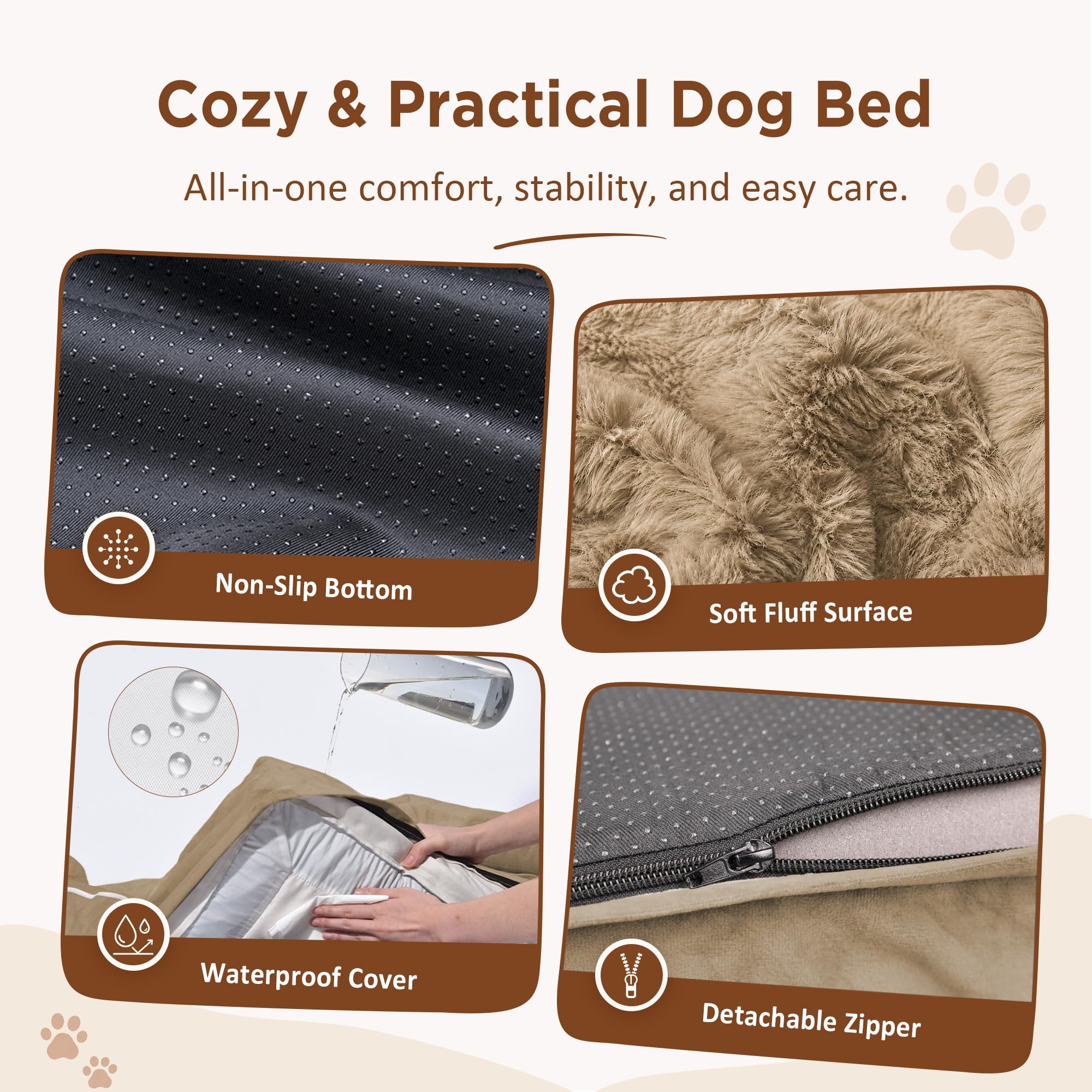 Comfort Expression Waterproof Orthopedic Dog Beds for Extra Large Dog