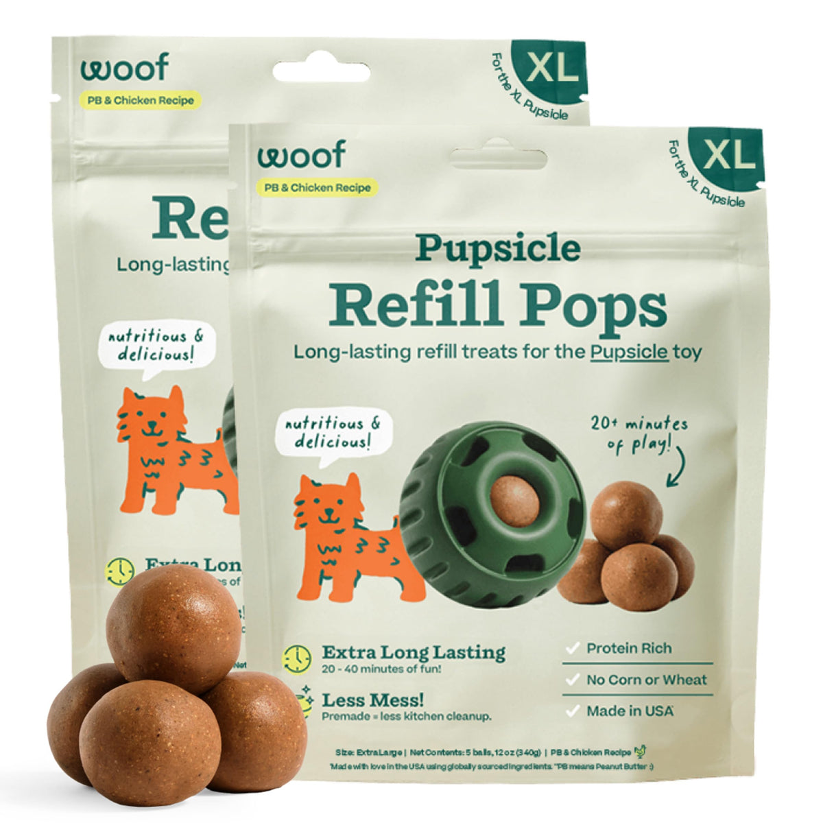 WOOF Pupsicle Birthday Refill Pops Dog Treats, XL