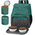 BAGLHER丨Dog Travel Bag Backpack, Airline Approved Pet Supplies Backpack, Dog Travel Bag with 2 Silicone Collapsible Bowls and 2 Food Baskets Green
