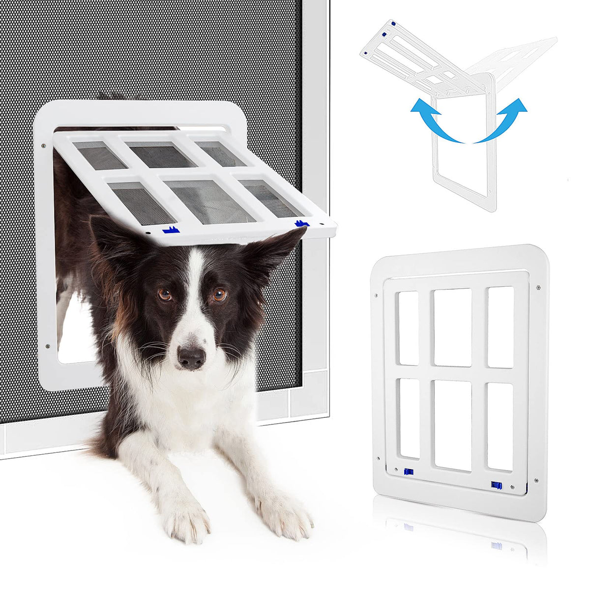 PETLESO Dog Door for Screen Door, Cat Door Screen Small Dog Door Insert for Sliding Door Easy Install, Small 8"×10"